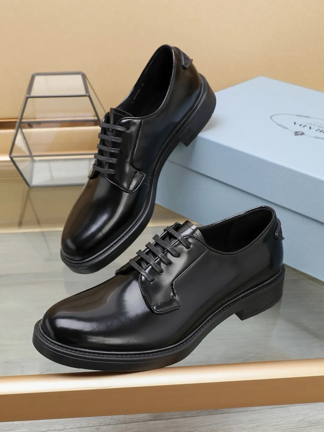P640💰🔥《PRADA》👏Latest • High-end top brand luxury ~ purchasing agency, top quality. New fashionable business men's shoes🔜The uppers are made of original open-edge beaded cowhide➕cowhide·lining, with fine workmanship. The original stylish and soft combination wear-resistant and non-slip outsole is light and comfortable on the feet. The real thing looks better in real life. Size: 38/45